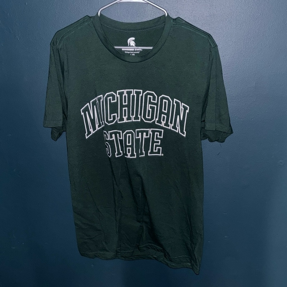 Michigan State Mens University Gear Green T shirt Size Large